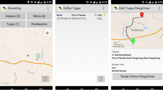 Aplikasi Android Kurir Jakarta ParselDay